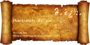 Hantusch Éva névjegykártya